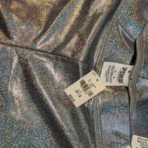 medium PINK metallic leggings